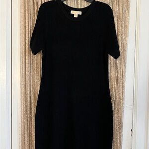 Michael Kors Black Wool Sweaterdress